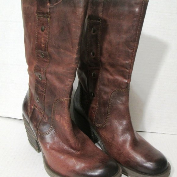 Born Womens Brown Leather Boots Mid Calf Size 6 US /36.5 EU - Picture 9 of 11